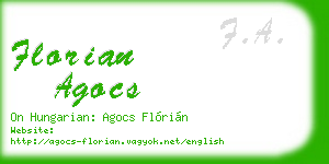 florian agocs business card