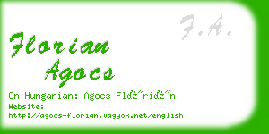 florian agocs business card